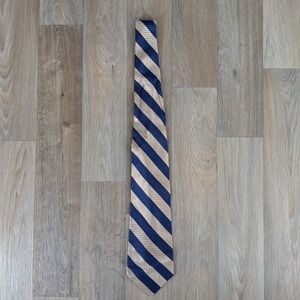 Joseph & Lyman Navy‎ & Beige Striped Necktie Silk Classic Business Career